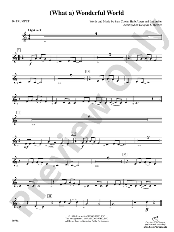 (What a) Wonderful World 1st Bflat Trumpet 1st Bflat Trumpet Part