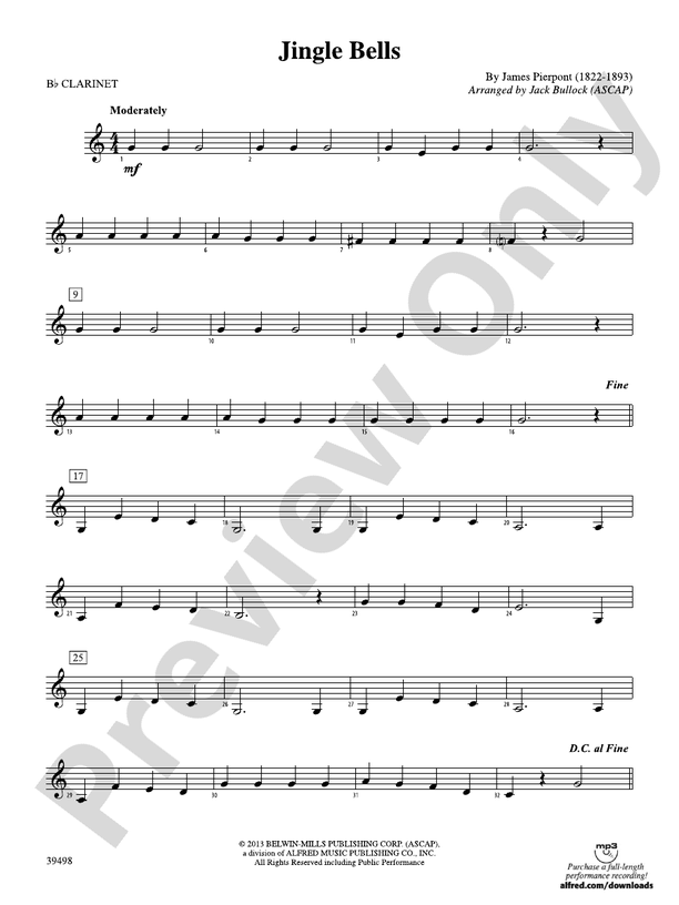Jingle Bells 1st Bflat 1st Bflat Part Digital