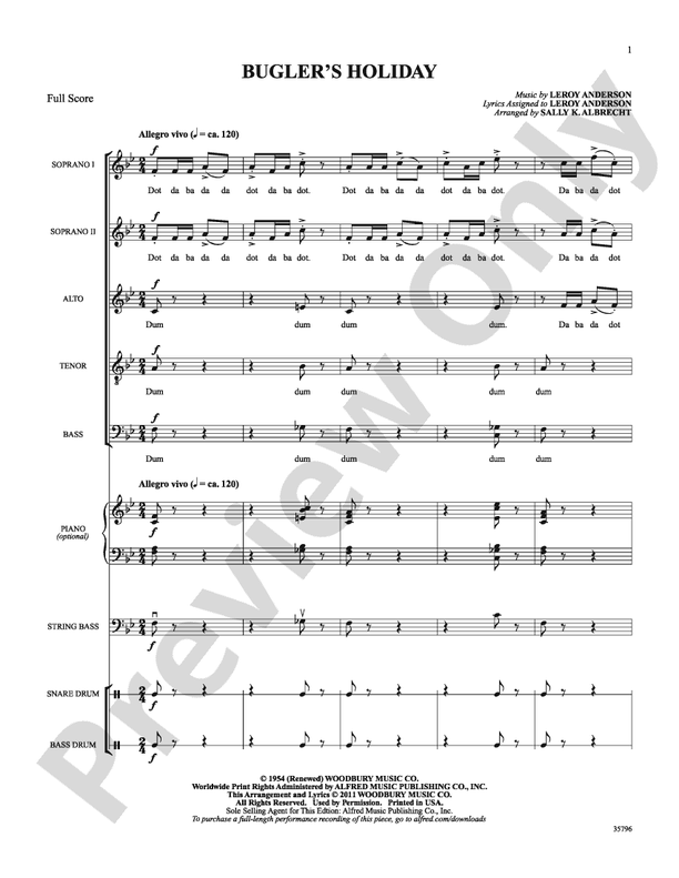 Bugler's Holiday Choral Octavo SoundPax Leroy Anderson Digital