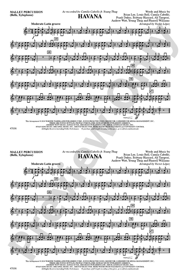 Havana Mallets Mallets Part Digital Sheet Music Download