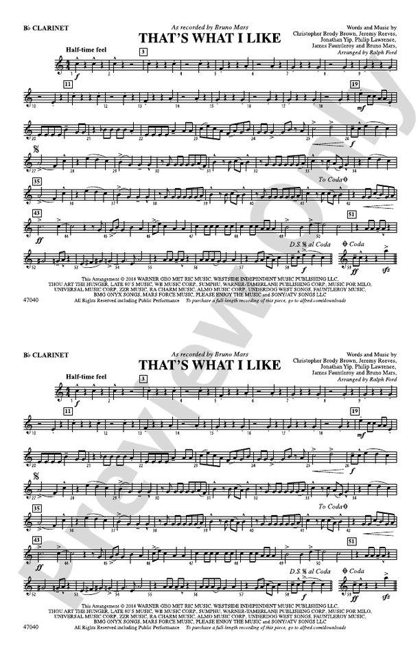 That's What I Like 1st Bflat 1st Bflat Part