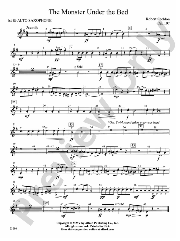 The Monster Under the Bed Eflat Alto Saxophone Eflat Alto Saxophone