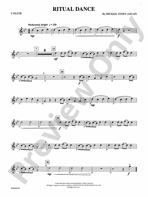 Ritual Dance Flute Flute Part Digital Sheet Music Download