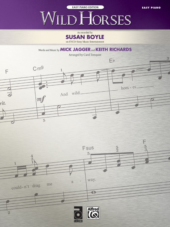 Wild Horses Piano Sheet Susan Boyle Sheet Music