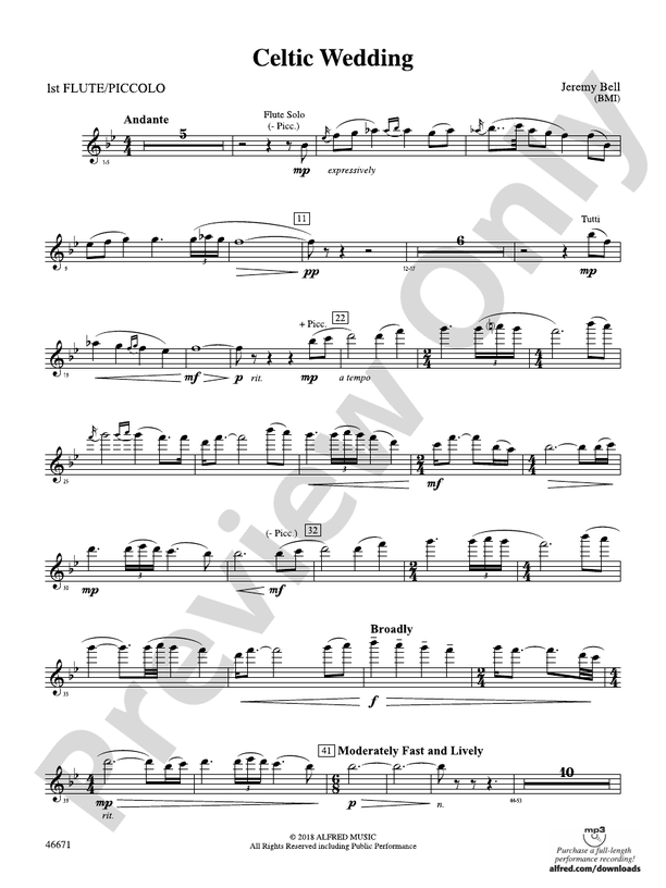 Celtic Wedding Flute Flute Part Digital Sheet Music Download