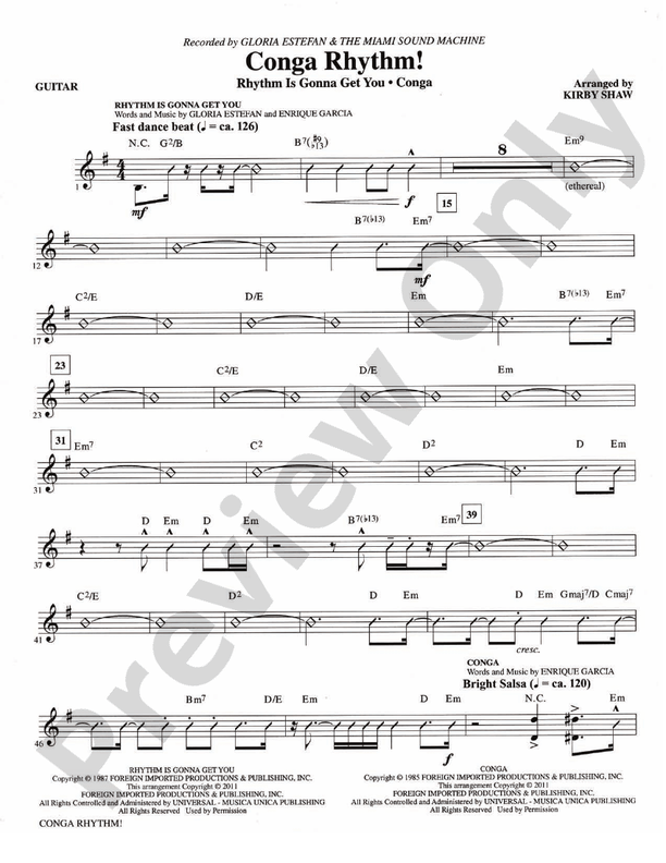 Conga Rhythm Guitar Guitar Part Digital Sheet Music Download