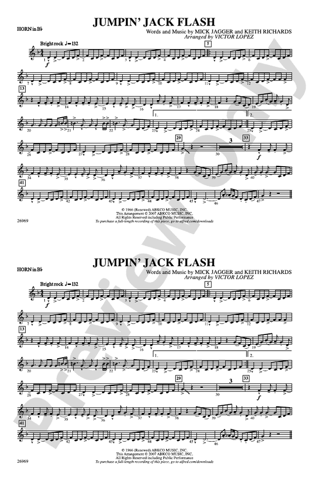 Jumpin' Jack Flash Horn in B flat Horn in B flat Part Digital Sheet