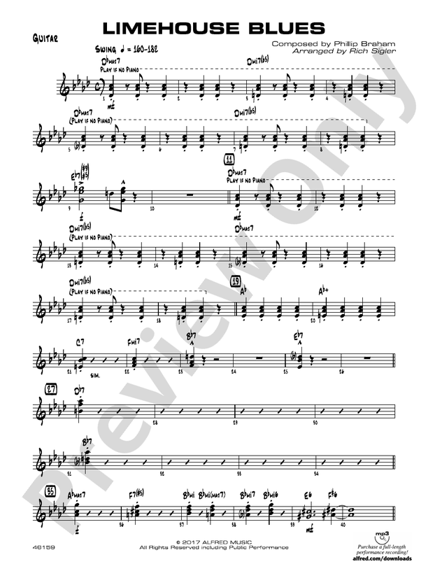Limehouse Blues Guitar Guitar Part Digital Sheet Music Download