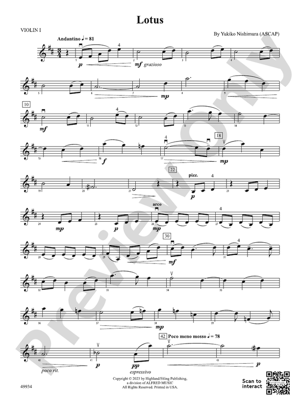 Lotus 1st Violin 1st Violin Part Digital Sheet Music Download