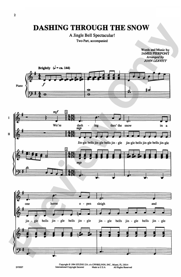 Dashing Through the Snow (A Jingle Bell Spectacular!) 2Part Choral