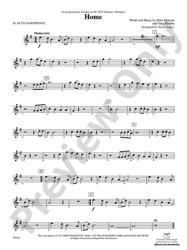 Home Eflat Alto Saxophone Eflat Alto Saxophone Part Digital Sheet Music Download