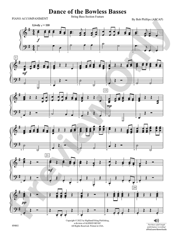 Dance of the Bowless Basses Piano Piano