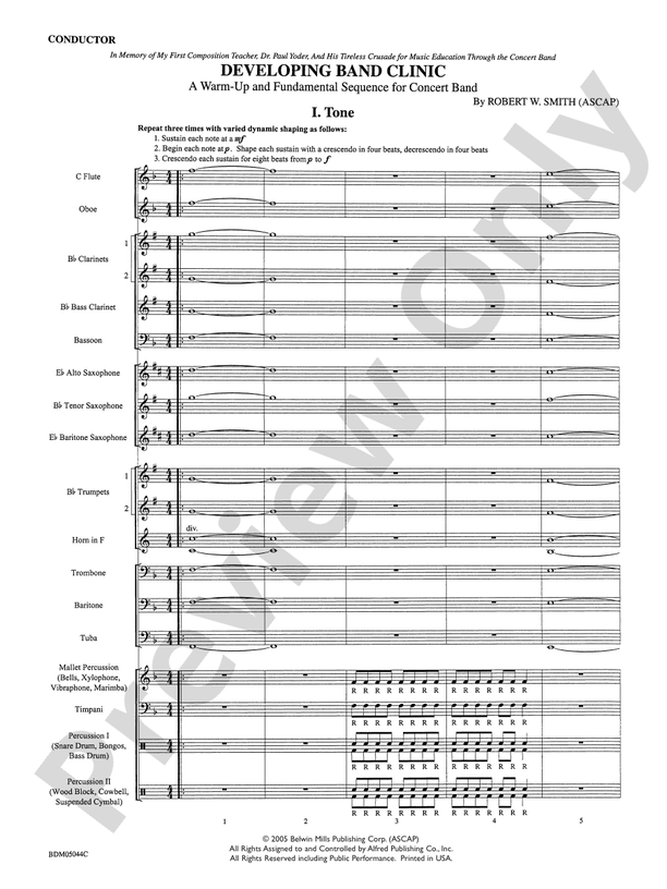 Developing Band Clinic (A WarmUp and Fundamental Sequence for Concert