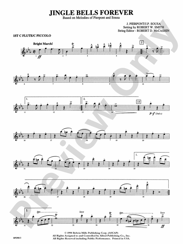Jingle Bells Forever Flute Flute Part Digital Sheet Music Download