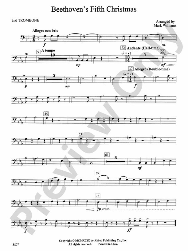 Beethoven's Fifth Christmas 2nd Trombone 2nd Trombone Part Digital