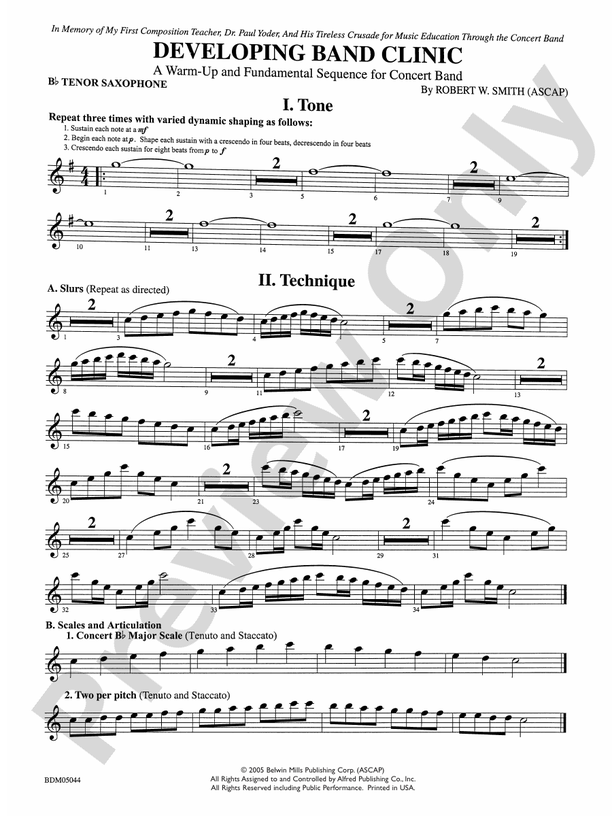 Developing Band Clinic (A WarmUp and Fundamental Sequence for Concert