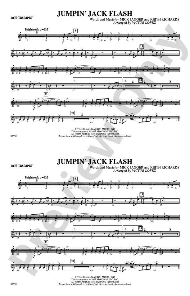 Jumpin' Jack Flash 1st Bflat Trumpet 1st Bflat Trumpet Part