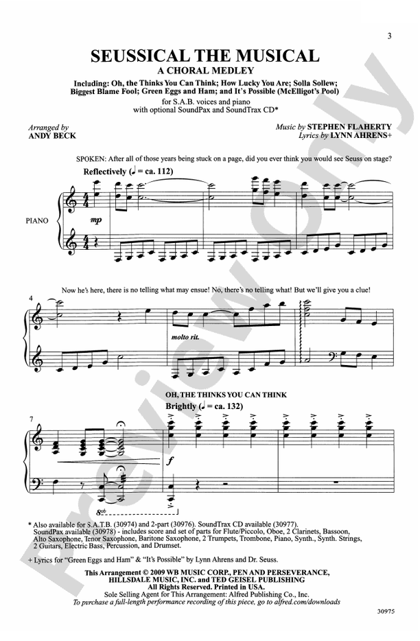 Seussical the Musical A Choral Medley SAB Choral Octavo Stephen