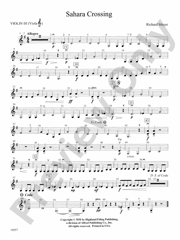 Sahara Crossing 3rd Violin (Viola [TC]) 3rd Violin (Viola [TC]) Part