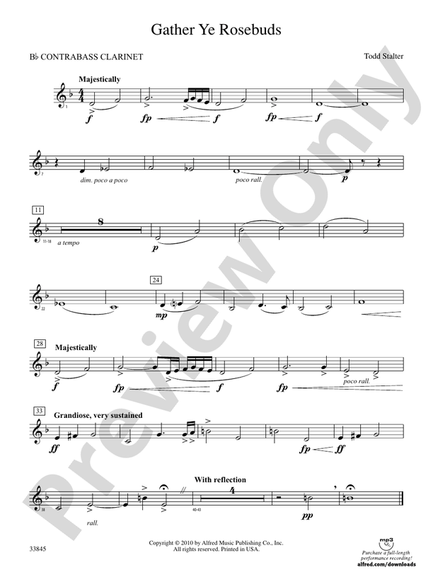 Gather Ye Rosebuds (wp) Bflat Contrabass (wp) Bflat