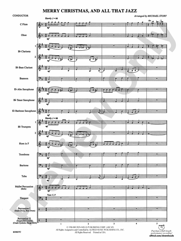 Merry Christmas, and All That Jazz! Concert Band Conductor Score