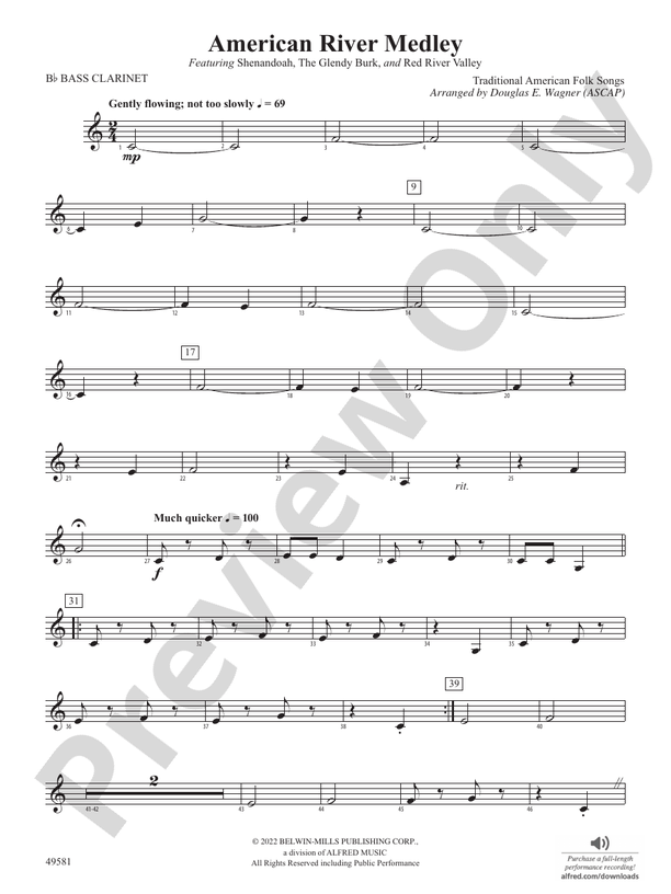 American River Medley Bflat Bass Bflat Bass Part