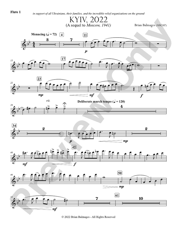 Kyiv, 2022 Flute Flute Part Digital Sheet Music Download