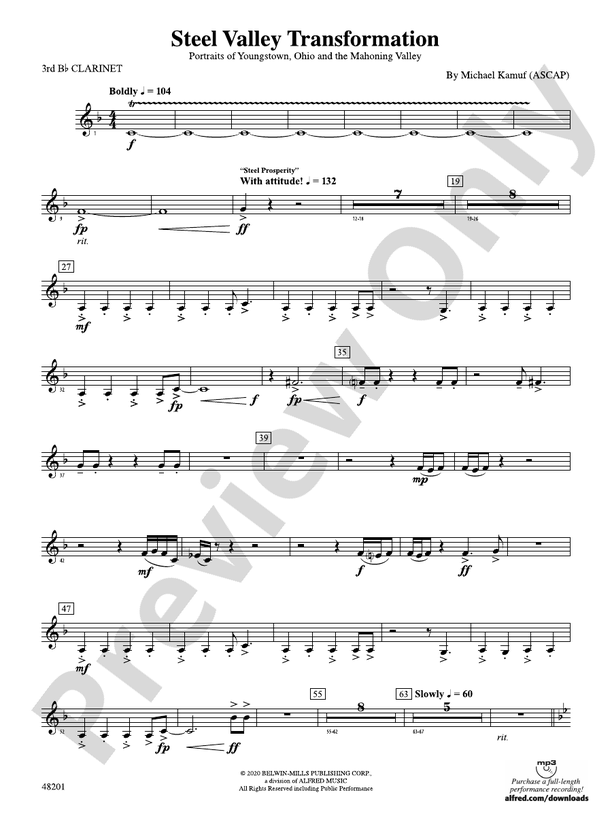 Steel Valley Transformation 3rd Bflat 3rd Bflat Part Digital Sheet Music