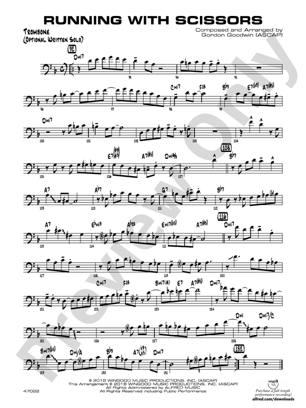 Running with Scissors Trombone Optional Solo Trombone Optional Solo