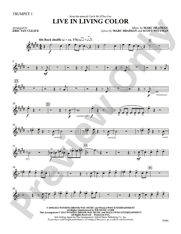 Live in Living Color (from the musical Catch Me If You Can) 1st Bflat Trumpet 1st Bflat
