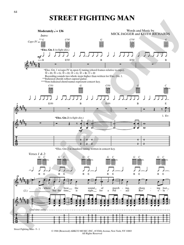 Street Fighting Man (Live Version) Guitar The Rolling Stones