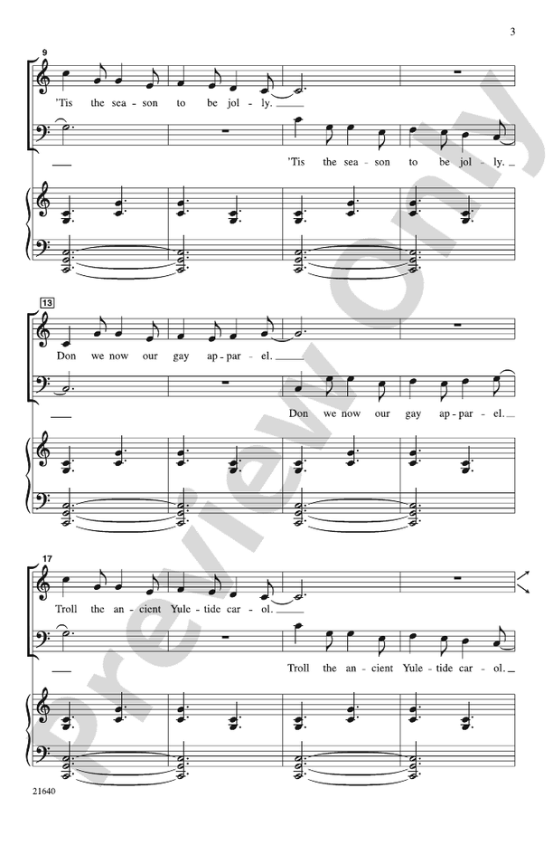 Antiphonal Deck the Hall SAB Choral Octavo Greg Gilpin Digital Sheet Music Download