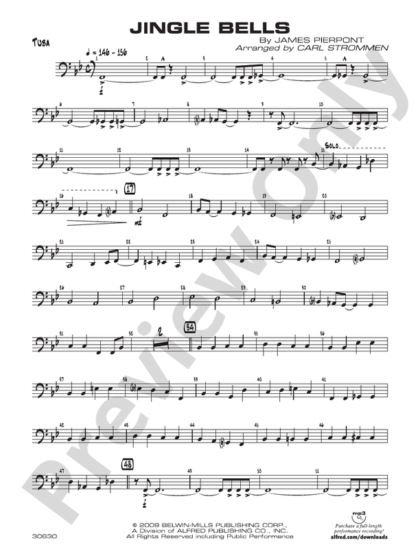 Jingle Bells Tuba Tuba Part Digital Sheet Music Download