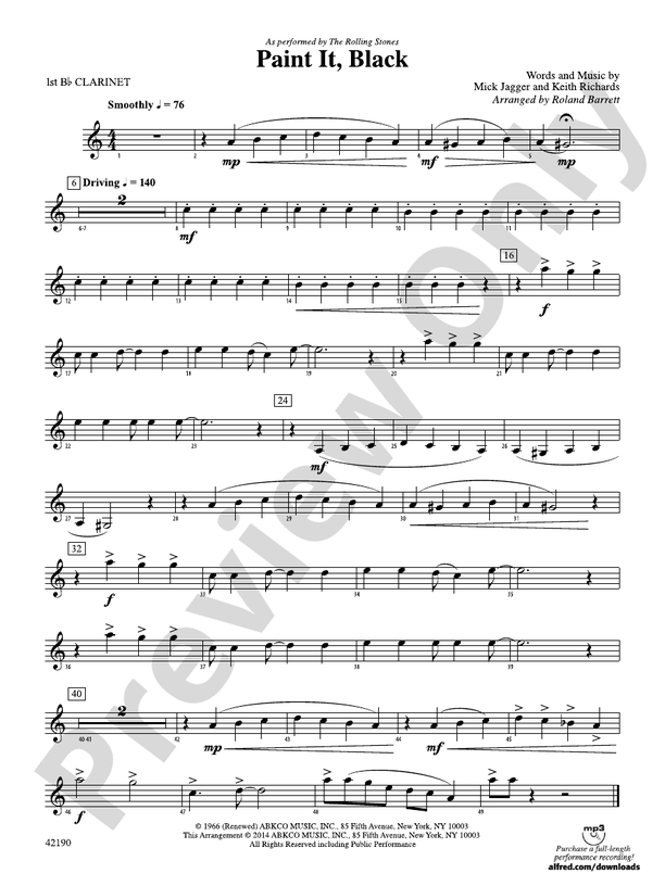 Paint It, Black 1st Bflat 1st Bflat Part