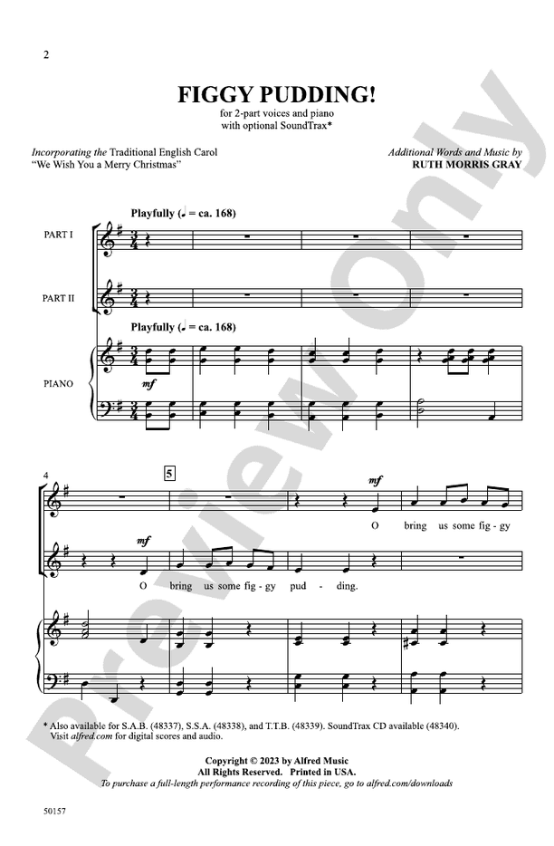 Figgy Pudding! 2Part Choral Octavo Ruth Morris Gray Digital Sheet