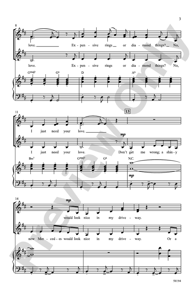 Ribbons and Bows SSA Choral Octavo Kacey Musgraves Digital Sheet