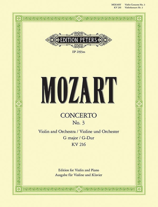 Violin Concerto No. 3 in G K216 (Edition for Violin and Piano) Violin