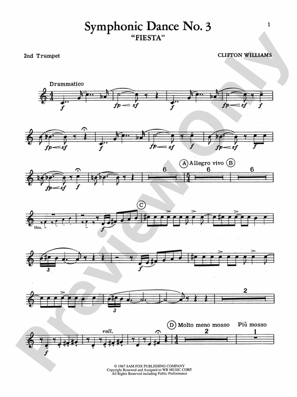 Symphonic Dance No. 3 ("Fiesta") 2nd Bflat Trumpet 2nd Bflat