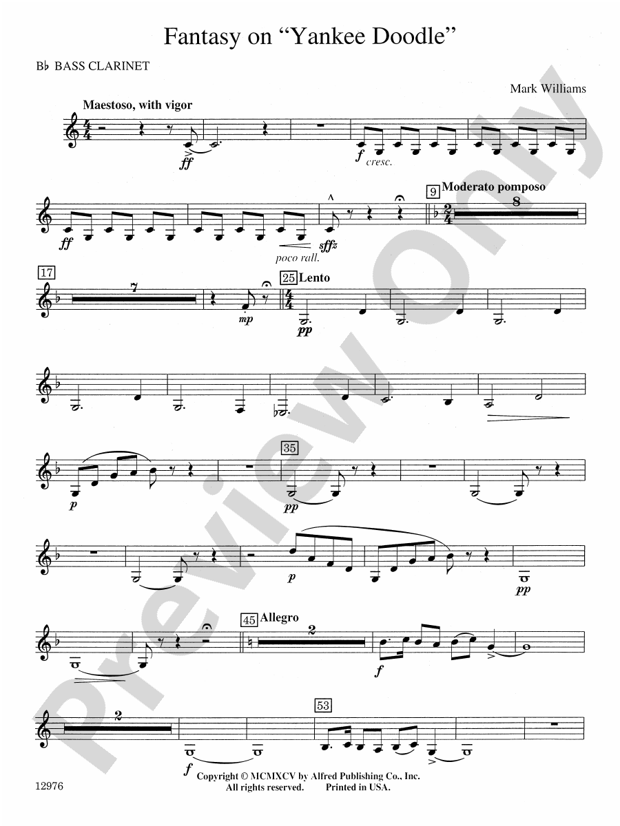 Fantasy on "Yankee Doodle" Bflat Bass Bflat Bass