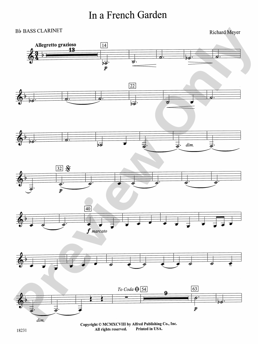 In a French Garden Bflat Bass Bflat Bass Part