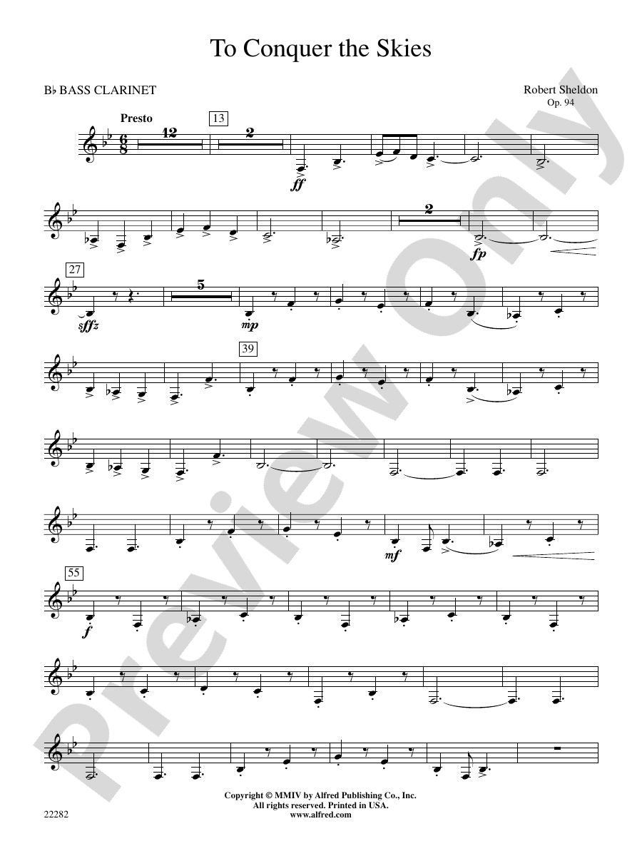 To Conquer the Skies Bflat Bass Bflat Bass Part