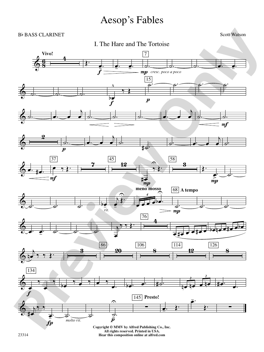 Aesop's Fables Bflat Bass Bflat Bass Part