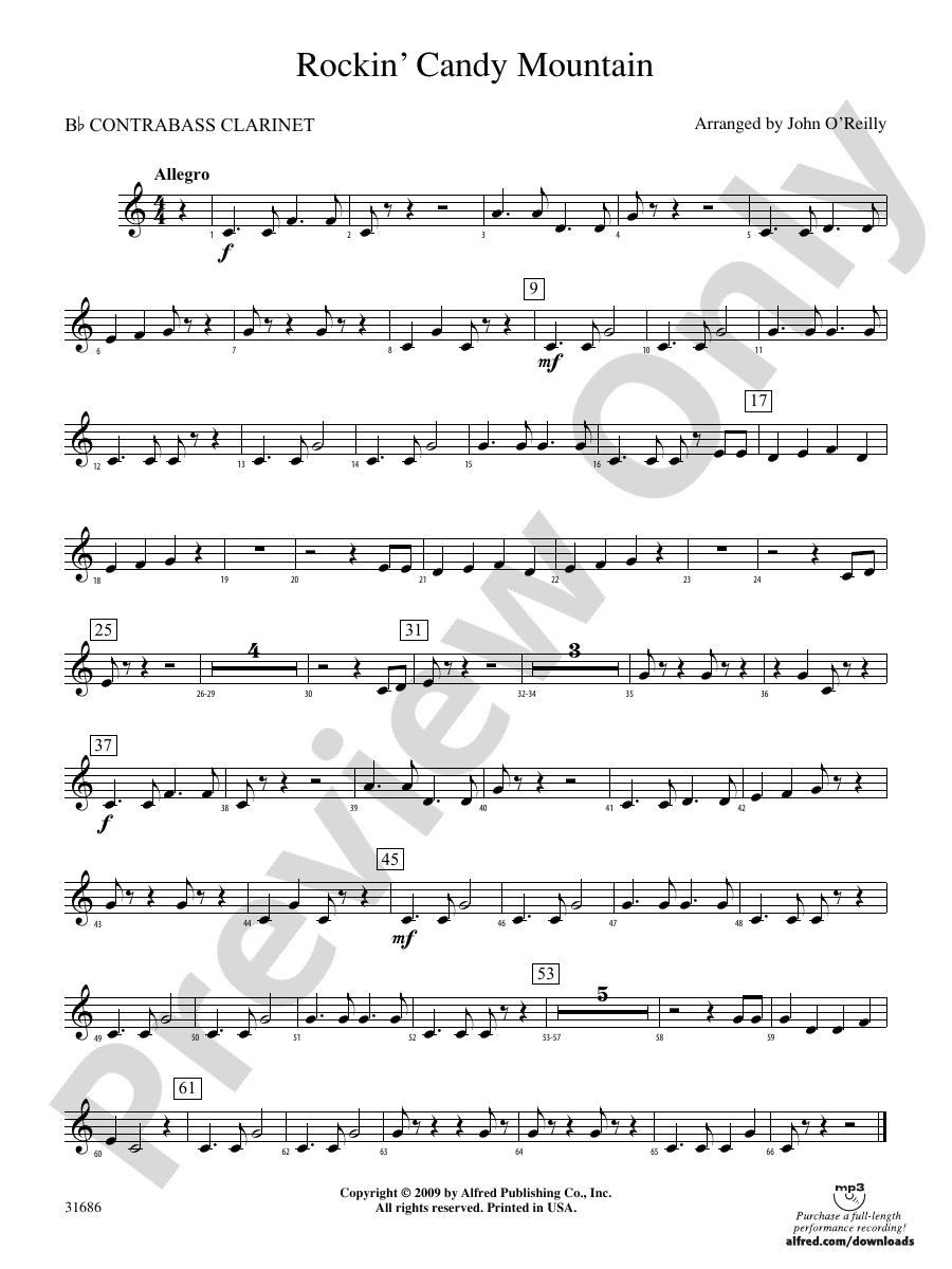 Rockin' Candy Mountain (wp) Bflat Contrabass (wp) Bflat