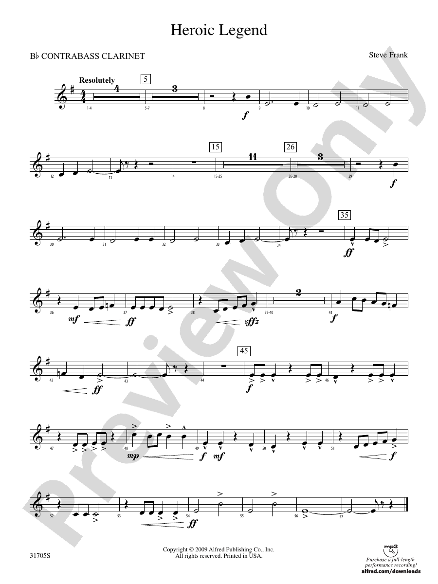 Heroic Legend (wp) Bflat Contrabass (wp) Bflat Contrabass