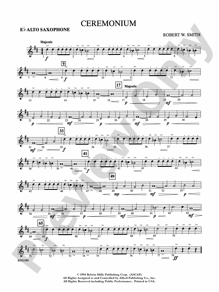 Ceremonium Eflat Alto Saxophone Eflat Alto Saxophone Part Digital