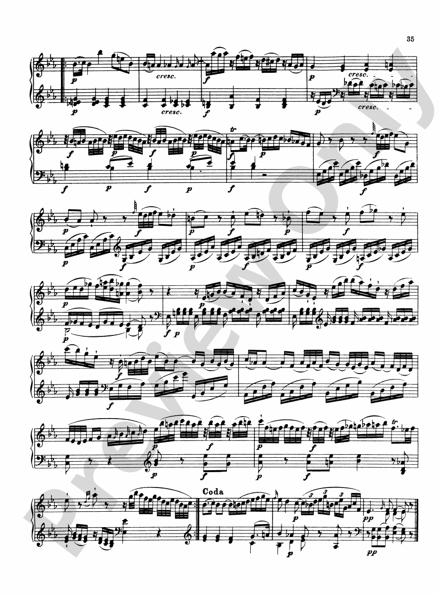 Mozart Sonatas (Volume A) Sonata in E flat Major, K. 282 Part