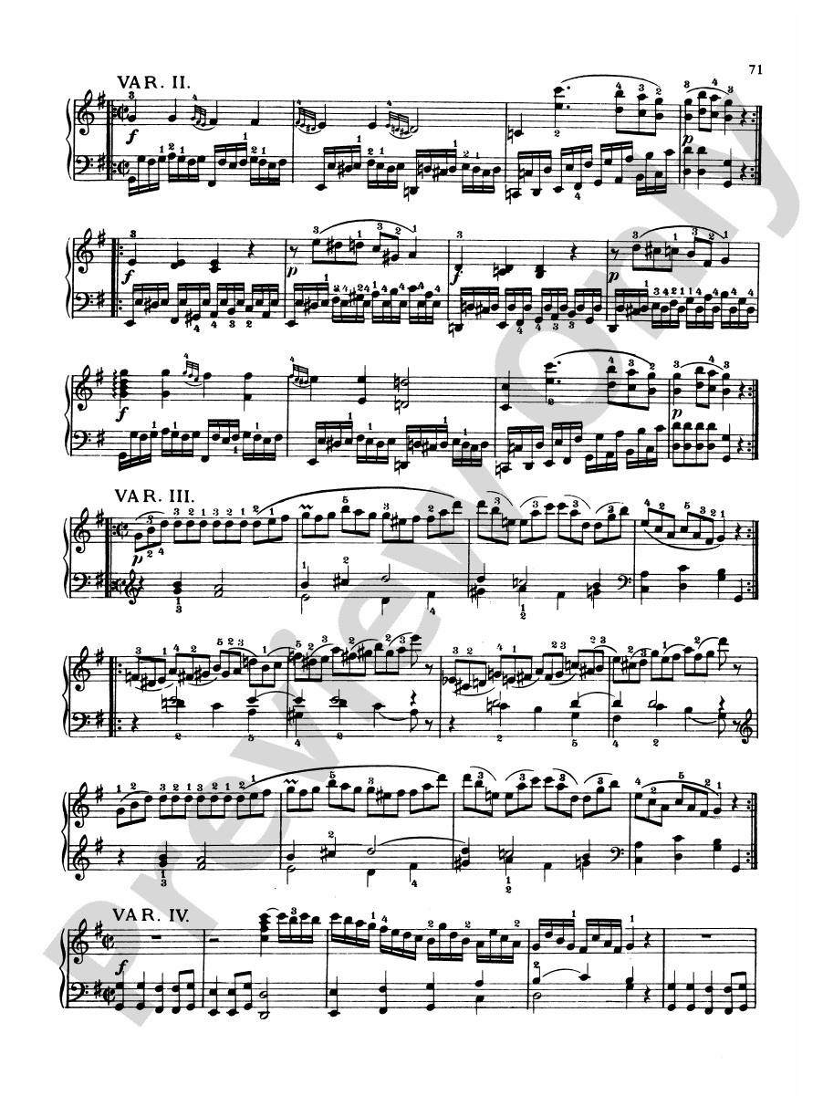 Mozart Variations, Complete 10 Variations on an Air of Chr. W. Gluck, K. 455 Part Digital