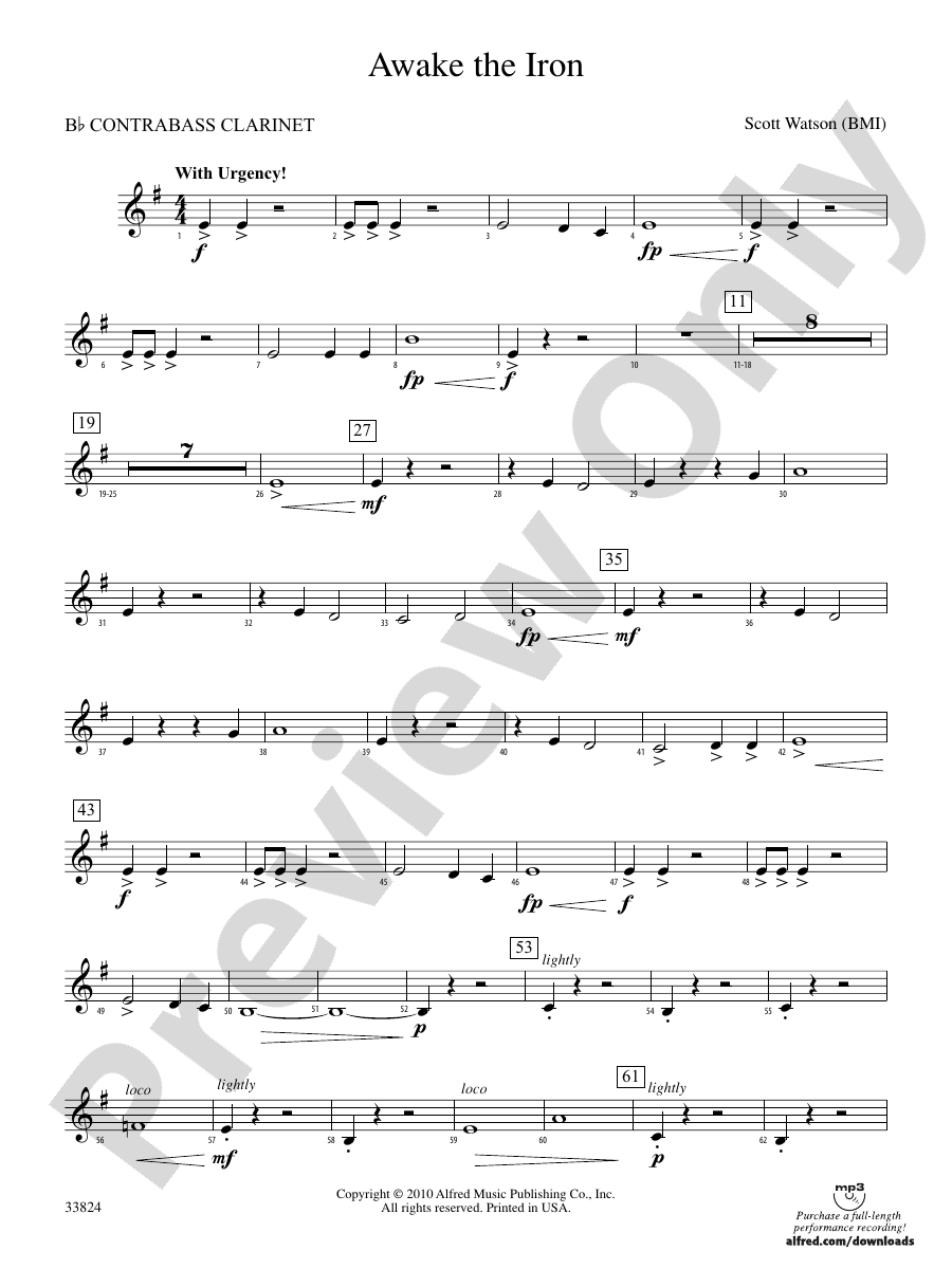 Awake the Iron (wp) Bflat Contrabass (wp) Bflat Contrabass