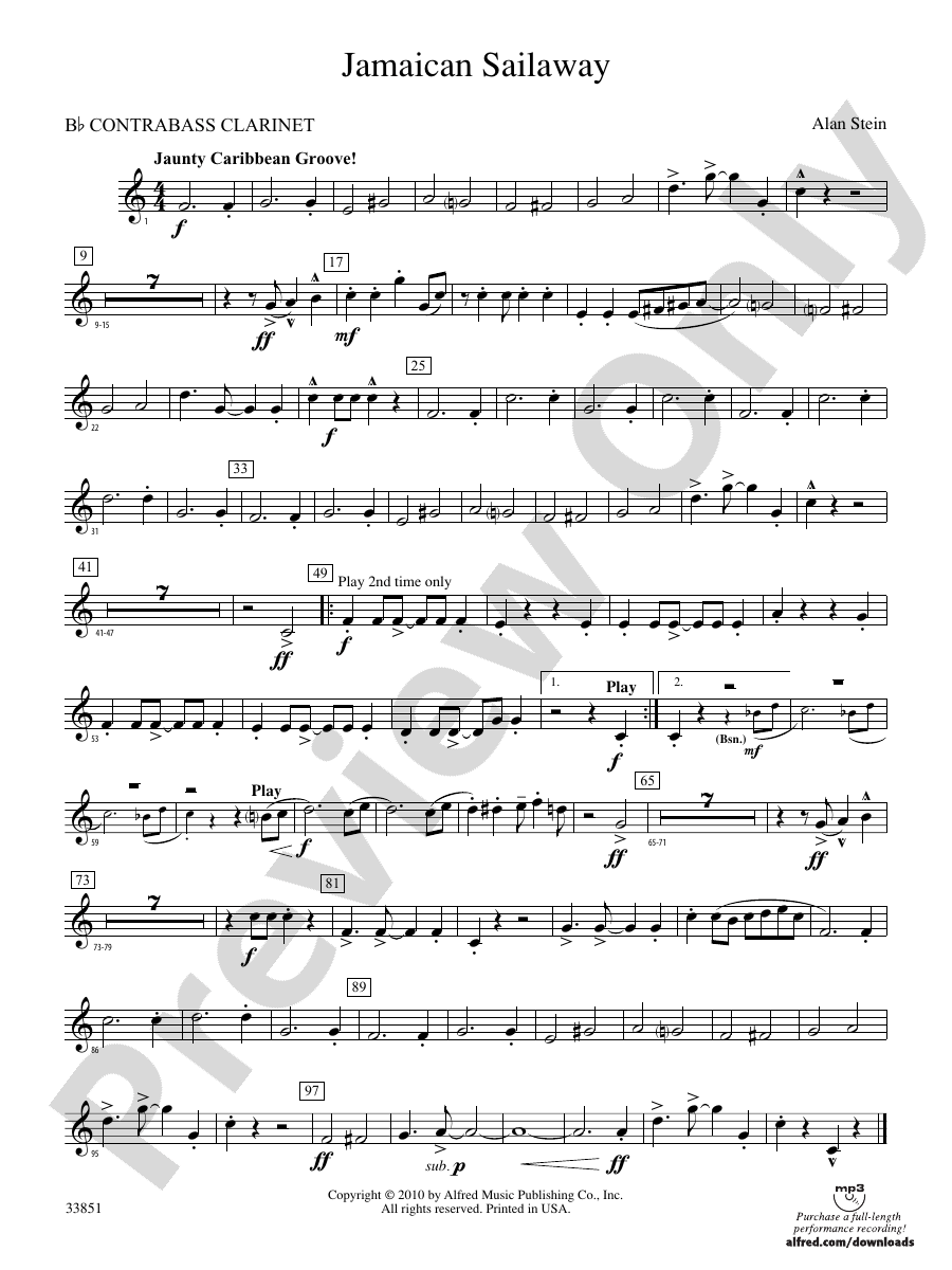 Jamaican Sailaway (wp) Bflat Contrabass (wp) Bflat