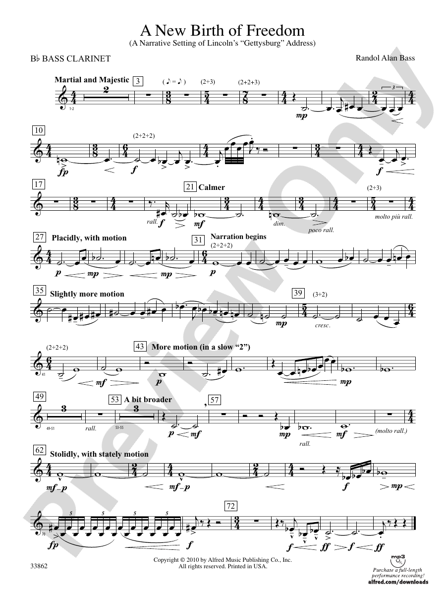 A New Birth of Freedom Bflat Bass Bflat Bass Part